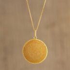Peruvian Gold-Plated Filigree Pendant Necklace